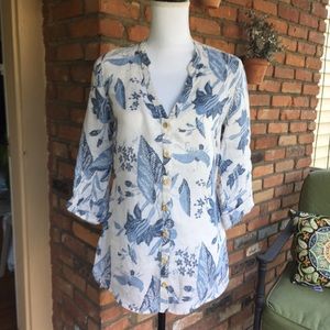 Lucky Brand Botanical Linen Top